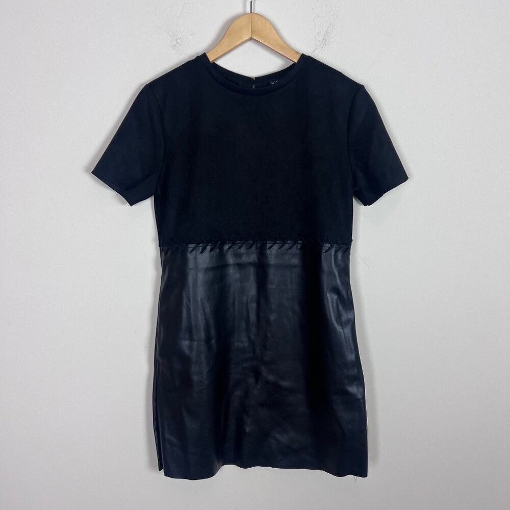 2/$30 Miou Muse Faux Suede Leather Mini Shift Dress S NWT - Picture 5 of 6